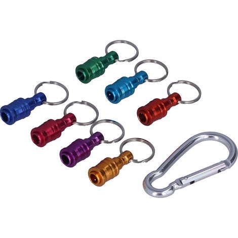 Lot de 7 rallonges de porte-clés coloré, adaptateur de porte-embout de tournevis à changement rapide de 1/4 po, à tige hexagonale (1/5)