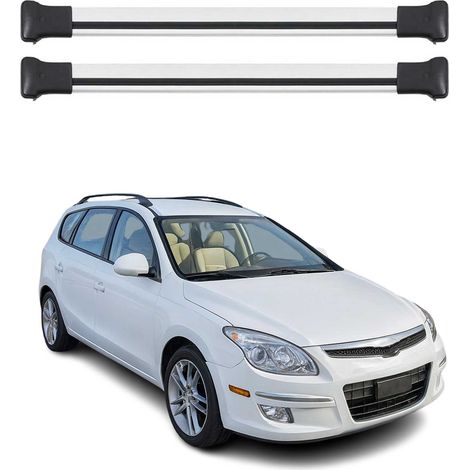 OMAC Aluminium Dachträger Querträger für Hyundai Elantra V Kombi 2011-2016 – Max. 75 kg – 2 Stangen Silber (1/5)