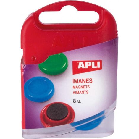 Imanes apli 20 mm material magnético caja 8 piezas