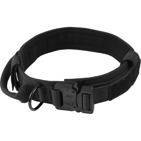 Professionelles Hundetrainingshalsband aus Nylongewebe, Halsschutz, verstellbares Halsband für mittelgroße und große Hunde, schwarz, Größe L (1/5)