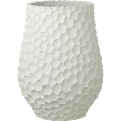 Cache-Pot Alvéolé en Ciment "Rocka" 48cm Blanc (1/3)