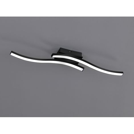 LED Deckenleuchte ROUTE 2 flammig Metall Schwarz, Warmweiß, Breite 56cm (1/5)