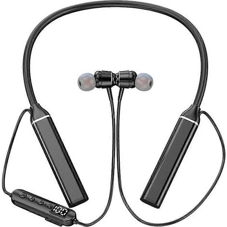 Magnetische kabellose 5.3-Stereo-Ohrhörer mit Geräuschunterdrückung und Nackenband – inklusive 128-GB-Speicherkarte – Schwarz (1/4)