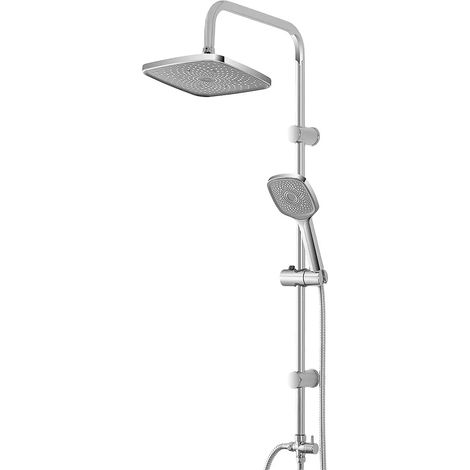 Colonna doccia regolabile H 93 con soffione quadrato in acciaio cromo (1/5)
