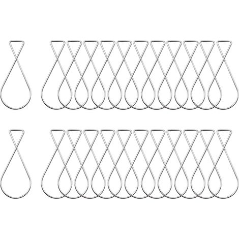 Lot de 100 crochets de plafond en acier à ressort en forme de 8 - pour plafond suspendu, plafond en treillis, faux-plafond - convient pour Noël, bureau, décoration d'intérieur (1/5)