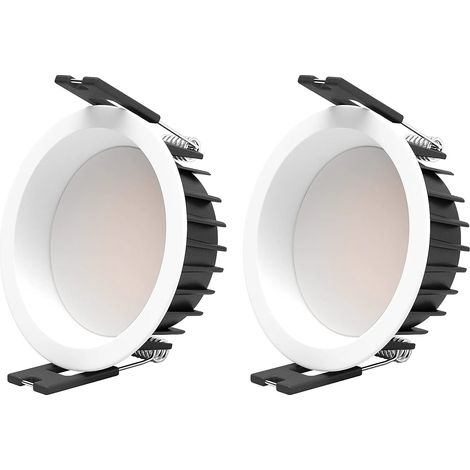 2PCS LED spot encastré 7W 3000K Spot led encastrable CRI 90+ Pas de scintillement Spot intérieur LED plafon,Angle de faisceau 100°,trou encastré Ø85 mm,éclairage plafond, Applique de Plafond [Classe é (1/5)