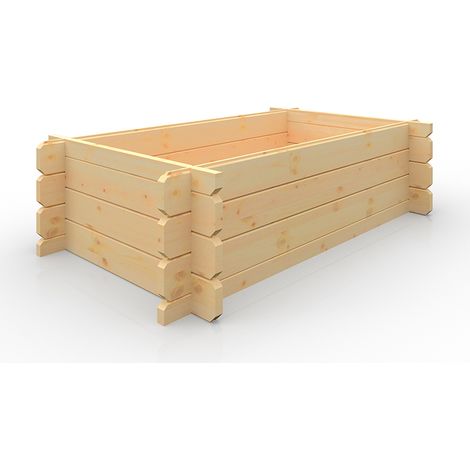 5x3w Raised Bed 19mm Swift - L150 x W90 x H40.4 cm - Solid Wood/Softwood/Pine - Natural