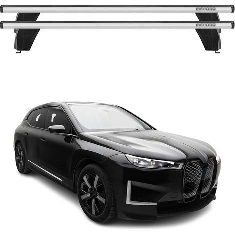 OMAC Dachträger Querträger Alu für BMW iX I20 2021-2026 – Abschließbar – T-Nut – City-Crash-getestet – Max. 75 kg Silber (1/5)