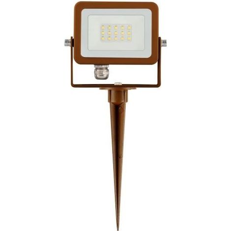 FARO PROIETTORE CORTEN LED 10W LUCE CALDA 3000K CON PICCHETTO SKY/SPIKE BENEITO (1/4)