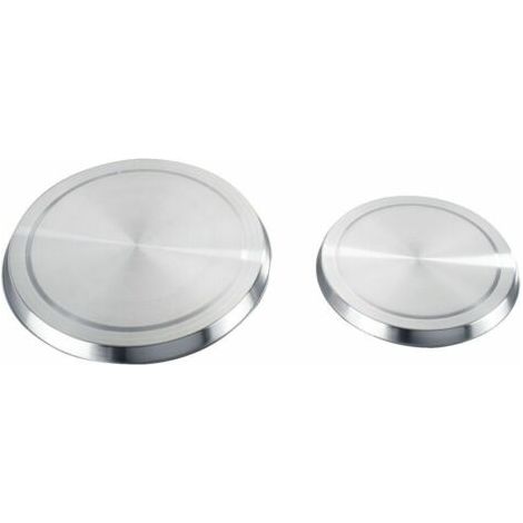 Protection Cuisinière électrique, couvre plaque en acier, Lot de 4, Acier inox, ø16 et 20 cm, mat (1/4)