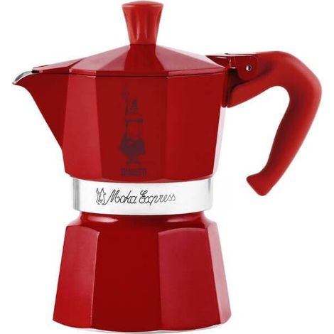 Bialetti Moka Express Winter Wonderland rojo y plateado 3 tazas