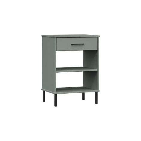 Armoire console avec pieds en métal Gris Bois pin massif OSLO (1/5)