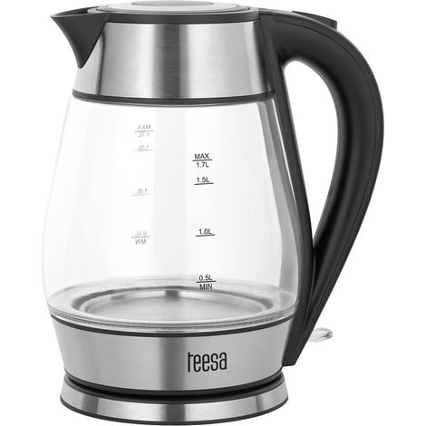 Elektrischer Wasserkocher teesa elegant schwarz 2200 W 1.7 Liter (1/2)