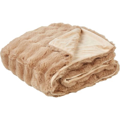 Blanket SALKA Faux Fur 150 x 200 cm Brown