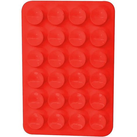 Lot de 5 supports adhésifs à ventouse en silicone pour coques de téléphone, compatibles avec les coques d'iPhone et d'Android, support mains libres pour accessoires mobiles (rouge). (1/4)