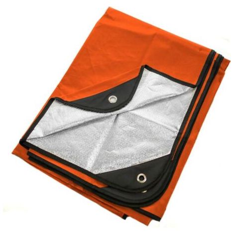 Outdoor Couverture de Survie - Thermiques, réfléchissants - 60" x 82" (Orange) (1/5)