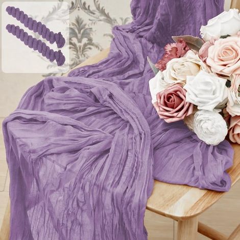 Camino de mesa de algodón - 89 x 304 cm - Morado uva (1/5)