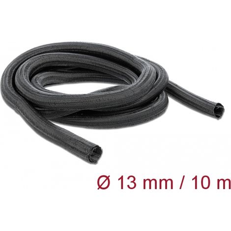 Delock Funda trenzada de cierre automÃ¡tico 10 m x 13 mm, color negro
