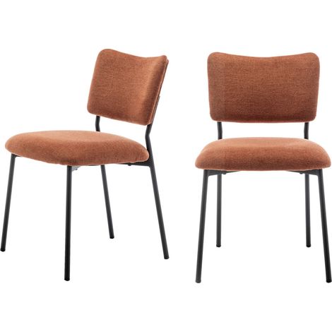 Lot de 2 chaises en tissu et métal - Rouille - Vander (1/5)