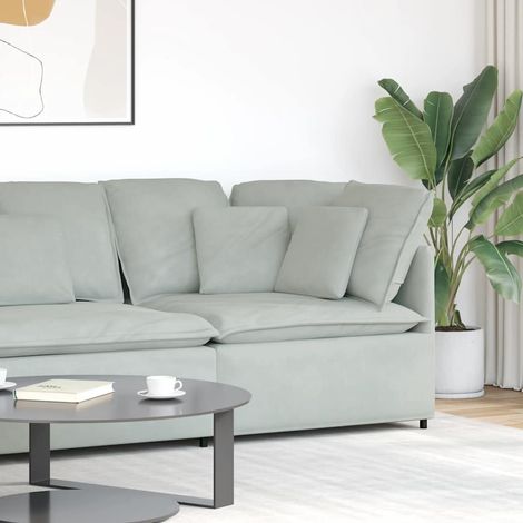Modulares Sofa Eckmodul mit Kissen Hellgrau 100 cm vidaXL (1/5)