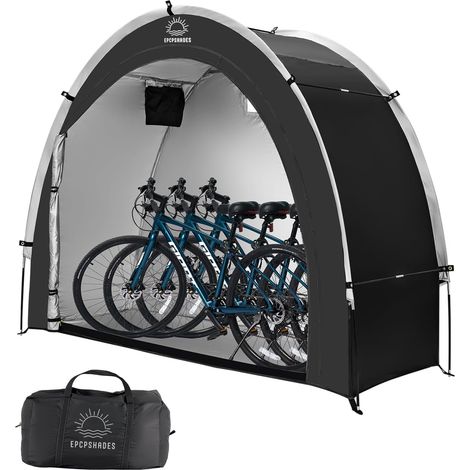 Tente de rangement pour vélo - Étanche et anti-UV - Abri d'extérieur - Cadre en acier - Housse en polyéthylène - Fermeture éclair - Arche ZT (1/5)