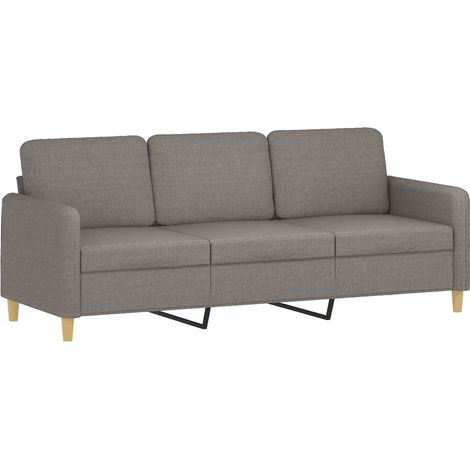 Divano a 3 Posti  Sofa Tortora 180 cm in Tessuto (1/5)