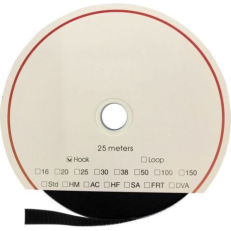 FASTECH® T0102099990325 Klettband zum Aufkleben Hotmelt Haftteil (L x B) 25000 mm x 20 mm Schwarz 25 (1/5)