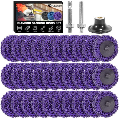 Lot de 33 disques abrasifs diamantés 5,1 cm, changement rapide, roues de bande faciles pour perceuse/meuleuse, retrait de peinture rouille oxydation (1/5)