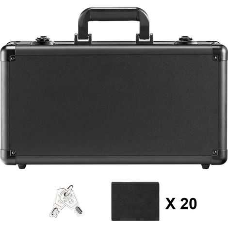 Boîte de rangement pour cartes gradées, 4 emplacements, étui de transport avec serrure à clé et séparateurs en mousse, pour 108 cartes PSA, 76 BGS, 84 SGC, 388 top loaders ou 999+ cartes libres. (1/5)