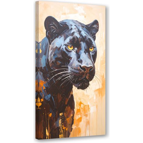 Tableau déco Animaux panthères noires 50x100 (1/4)