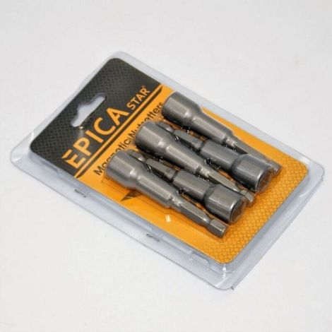 SET 5 PORTAINSERTI INSERTO A BUSSOLA MAGNETICO MM 10 X 65 PER TRAPANO AVVITATORE
