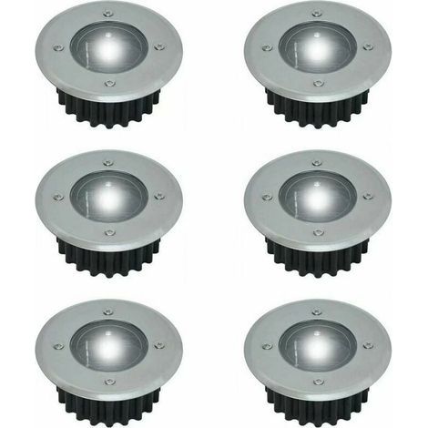 Spot Led Solaire Encastrable - Diamètre 85 Mm - Ip44 - Pour Extérieur Jardin Terrasse Balcon - Lot De 6 (1/5)