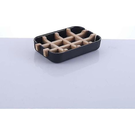 Porte-savon en bambou, porte-savon en bambou naturel avec égouttoir, boîte à savon durable et résistante aux moisissures, fabriquée en matériau naturel pour la douche, la salle de bain et la cuisine. (1/5)