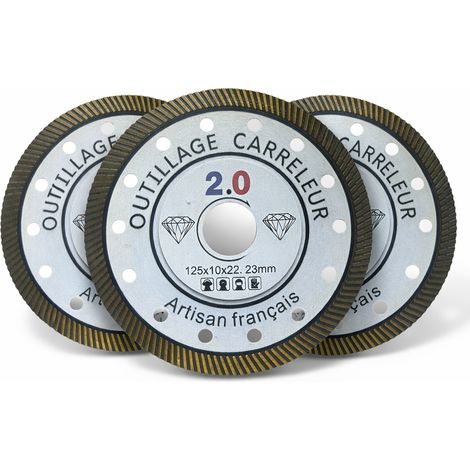 Pack de 3 Disques Diamant Dekton 125 mm 1,1 mm Extra-Fin Outillage Carreleur 2.0