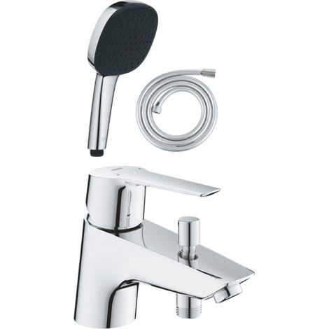 Pack mitigeur mécanique bain douche GROHE Start + Douchette 2 jets Vitalio Comf. 110 + Flexible
