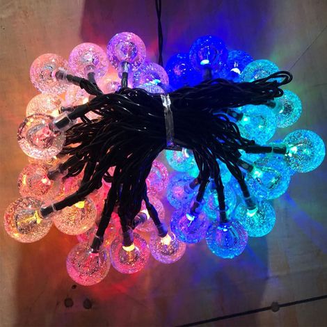 Guirlandes lumineuses solaires à bulles, guirlandes de Noël, guirlandes décoratives étanches pour le camping, guirlandes LED, guirlandes lumineuses multicolores (1/4)
