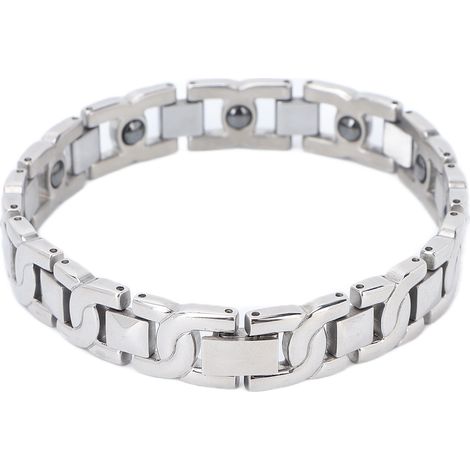 Bracelet magnétique homme en titane et acier, soulagement douleurs arthrite, thérapie magnétique (1/5)