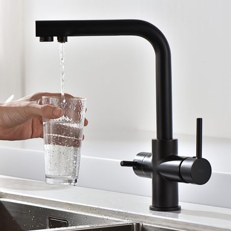 Imex -  Grifo de Cocina Osmosis Fregadero Negro Serie  Marsella