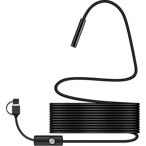 Caméra endoscopique 3 en 1 HD, boîtier ABS et alliage d'aluminium, endoscope industriel pour Android 6.1, pour inspection de tuyaux et véhicules.