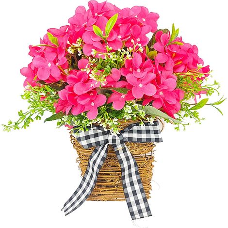 Guirlande Rose - Panier Suspension Décoration Porte Intérieure Extérieure - 28 x 23 x 8 cm - 315 g - 1 pièce (1/5)