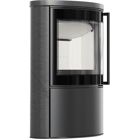 Stahlfreistehender Ofen BJORN 150 7kW dekorative keramische Speicher GRAFITE SATIN Keramikabdeckung (1/5)