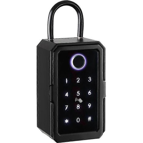Schlüsselschrank mit Schloss, Schlüsseltresor für den Innen- und Außenbereich, Fingerabdruckleser, Garage/Büro (Bluetooth)
