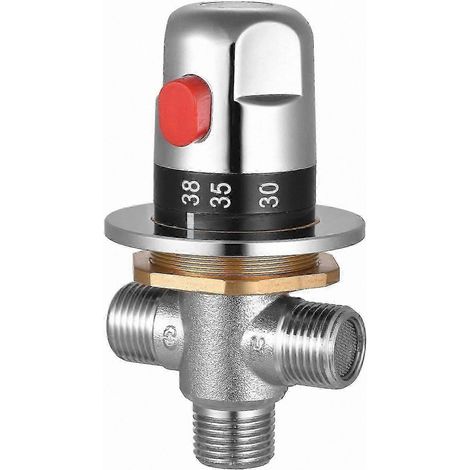 G1/2 Thermostat-Duschmischer aus Messing, Warm- und Kaltwasserregulierung, Badmischventil, Standardanschluss, robuste Ausführung. (1/4)