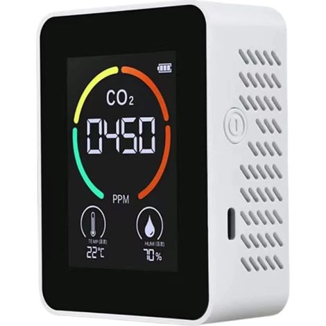 Détecteur de CO2, détecteur de température et d'humidité, test de qualité de l'air, mesureur de dioxyde de carbone, thermomètre (1/5)
