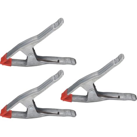 Lot de 3 pinces à ressort 23 cm en fer galvanisé, clips en forme A pour planche en bois et tuyau d'eau, outillage de menuiserie (1/5)