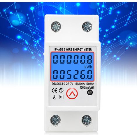 Compteur électrique monophasé multifonction réinitialisable avec rétroéclairage (1/5)