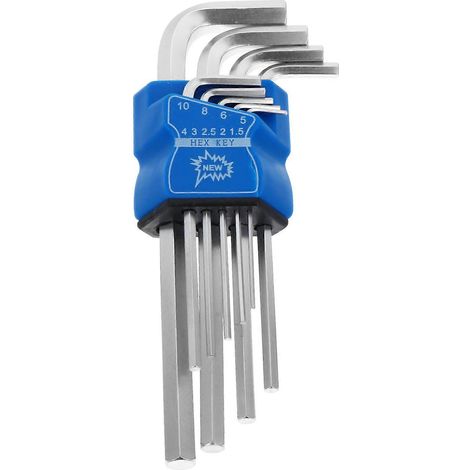 Clé hexagonale de qualité supérieure, robuste et durable, en 9 pièces, idéale pour les réparations de bureau. (1/5)