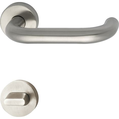 Poignée de porte Harmonie sur rosace WC 38-45 Acier inoxydable mat (1/4)