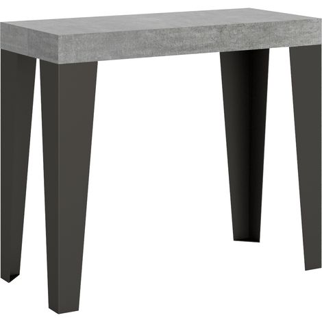 Consolle allungabile 90x40/300 cm Flame Cemento telaio Antracite (1/5)
