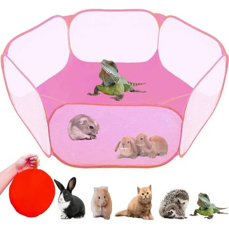 Tente pour petits animaux, cage pour reptiles, parc de jeu transparent et respirant pour animaux de compagnie, clôture d'exercice extérieure/intérieure portable (1/5)